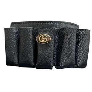 GUCCI Black Leather Charm Bracelet